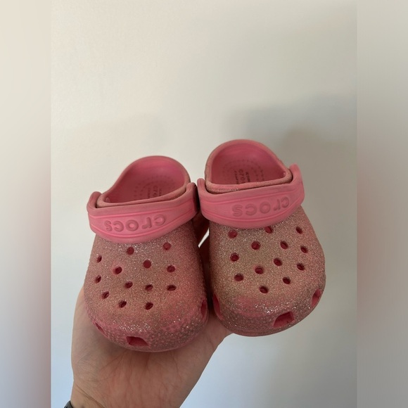 Pink Glitter Croc Clogs - Picture 2 of 6